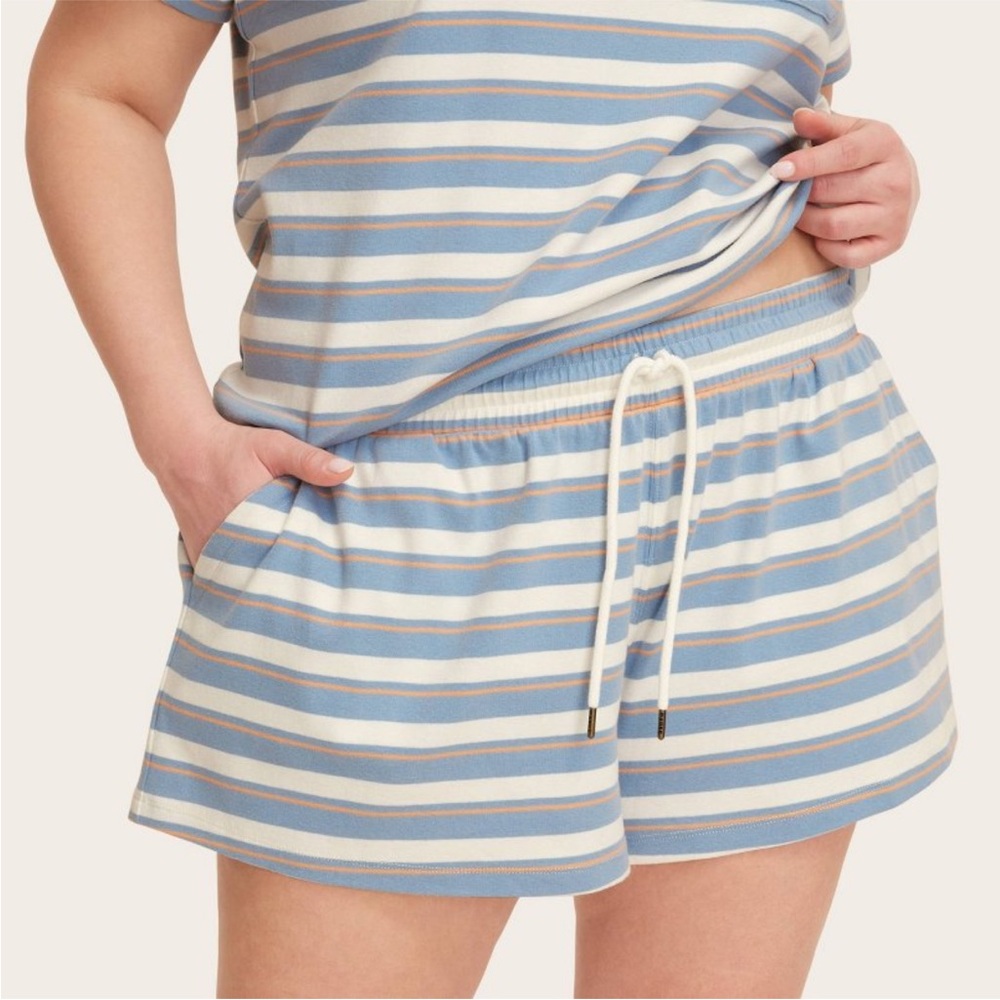 Parke by Target. SET!!!!  Striped Blue and White Cotton Lounge Shorts